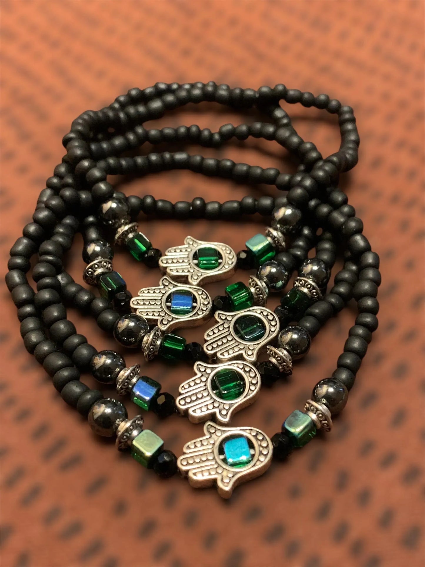 Emerald Hamsa Bracelet