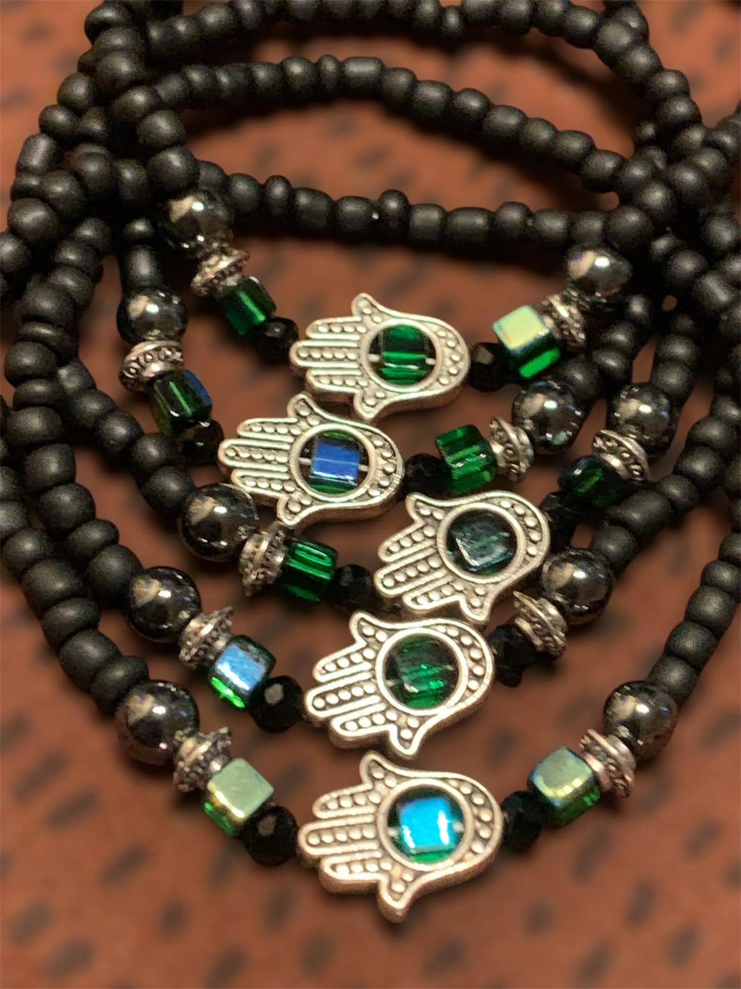 Emerald Hamsa Bracelet